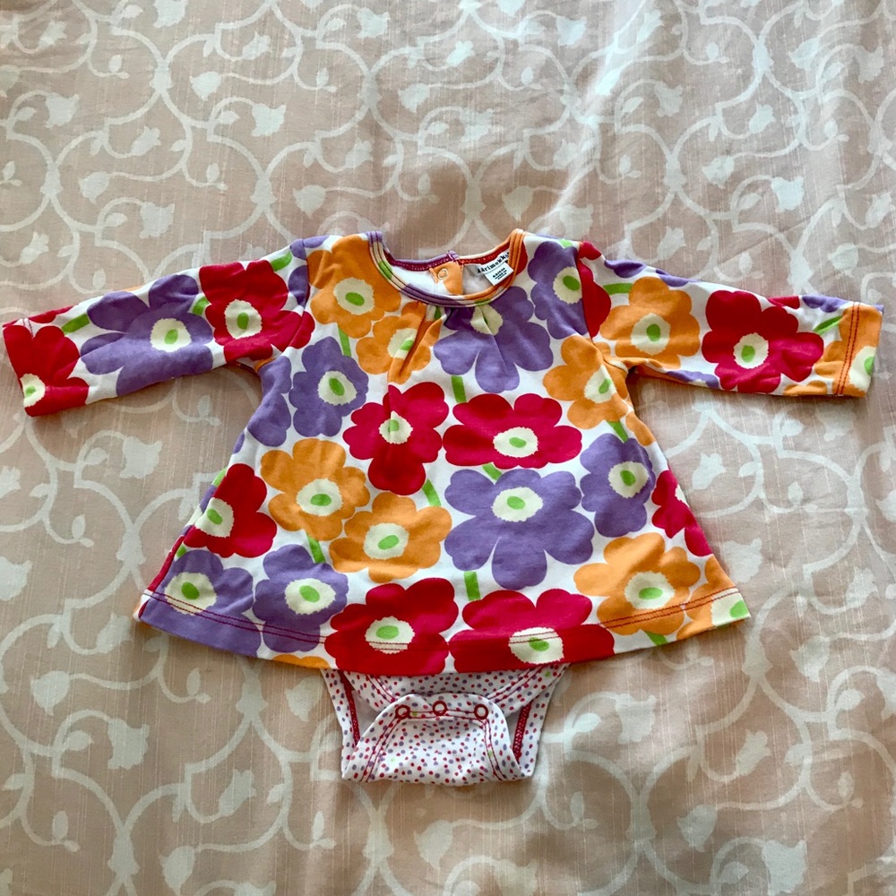 Merimekko Baby Girl Dress, with Built-in Bodysuit